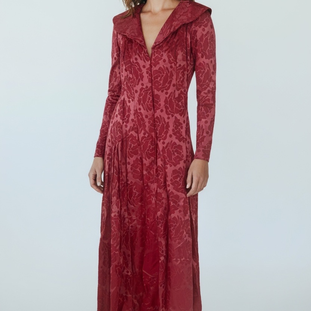 Vintage Estévez vivid rose hostess gown, Size Small. - Picture 2 of 13